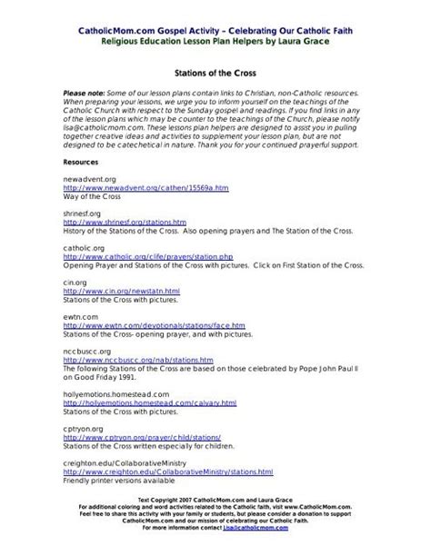 stations of the cross lesson plan